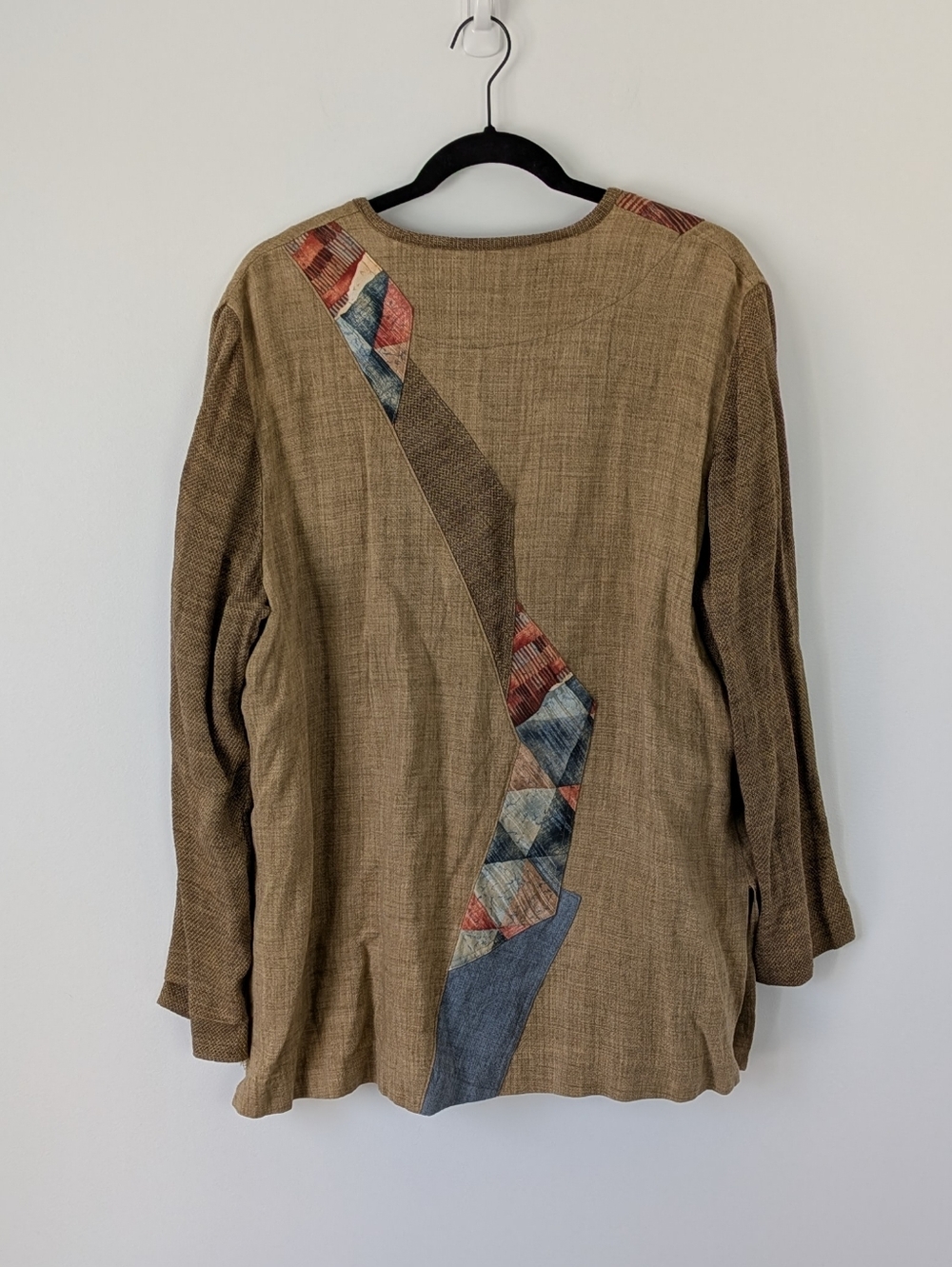 Vintage Canvasbacks Patchwork Jacket Size XL Lagenlook Art To Wear Boho - Picture 3 of 8
